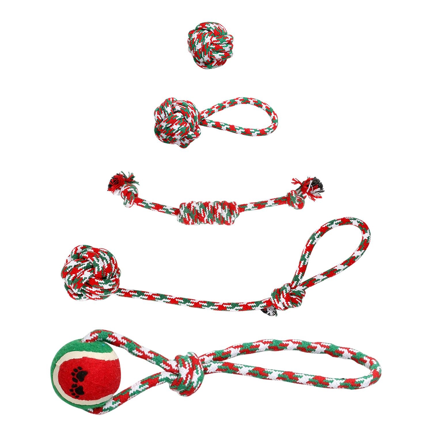 Christmas Dog Rope Chew Toys Set - Festive & everyday Interactive Play