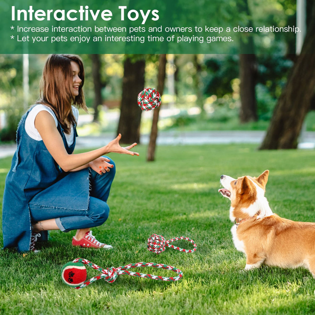 Christmas Dog Rope Chew Toys Set - Festive & everyday Interactive Play
