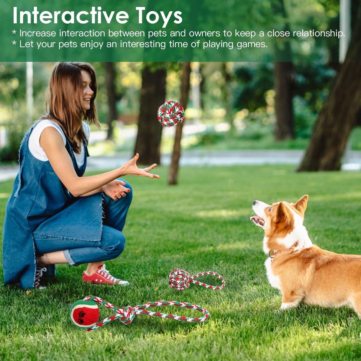 Christmas Dog Rope Chew Toys Set - Festive & everyday Interactive Play