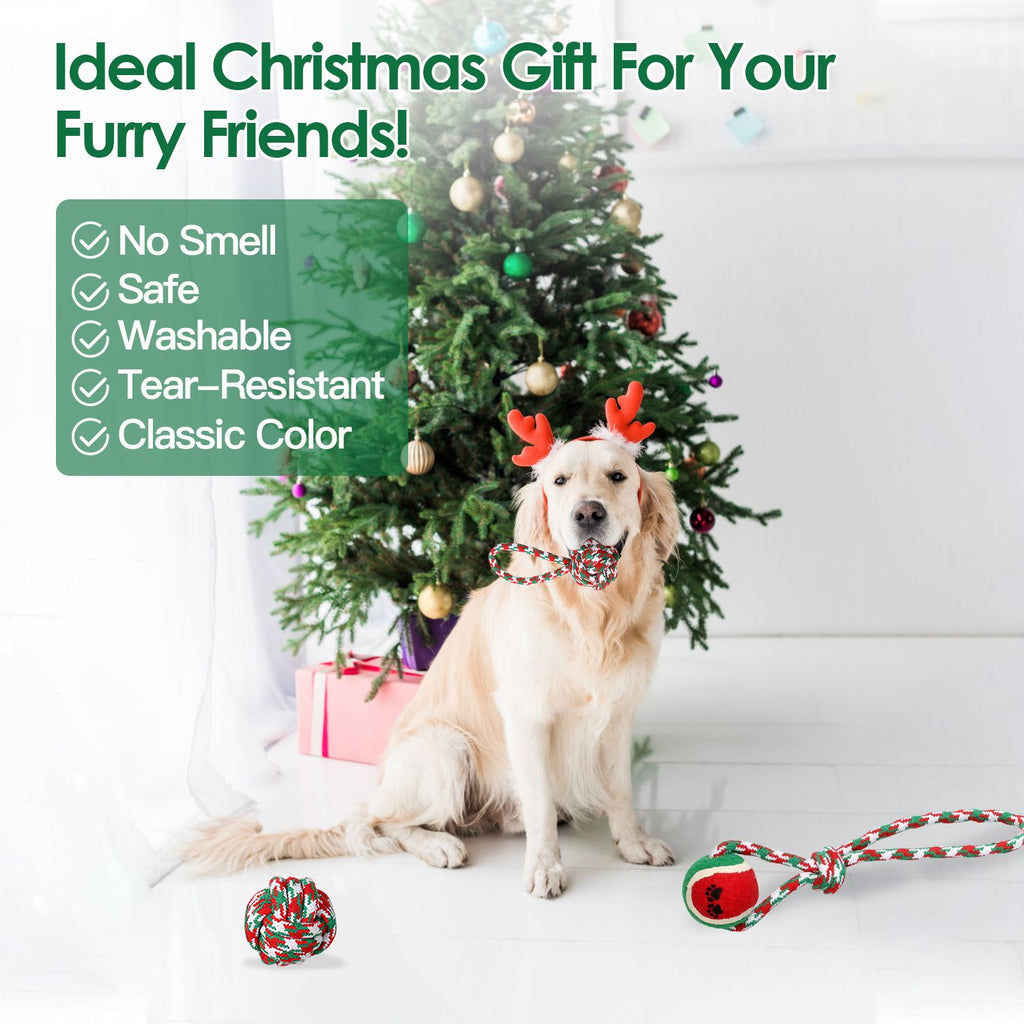 Christmas Dog Rope Chew Toys Set - Festive & everyday Interactive Play