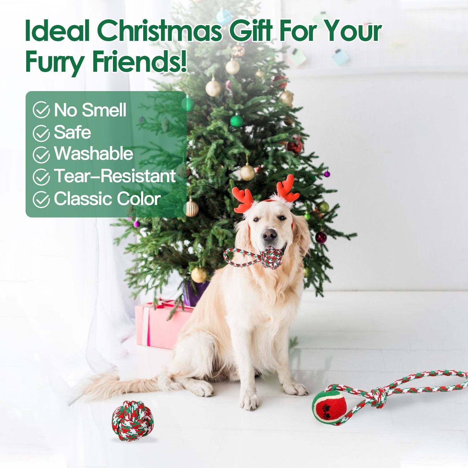 Christmas Dog Rope Chew Toys Set - Festive & everyday Interactive Play