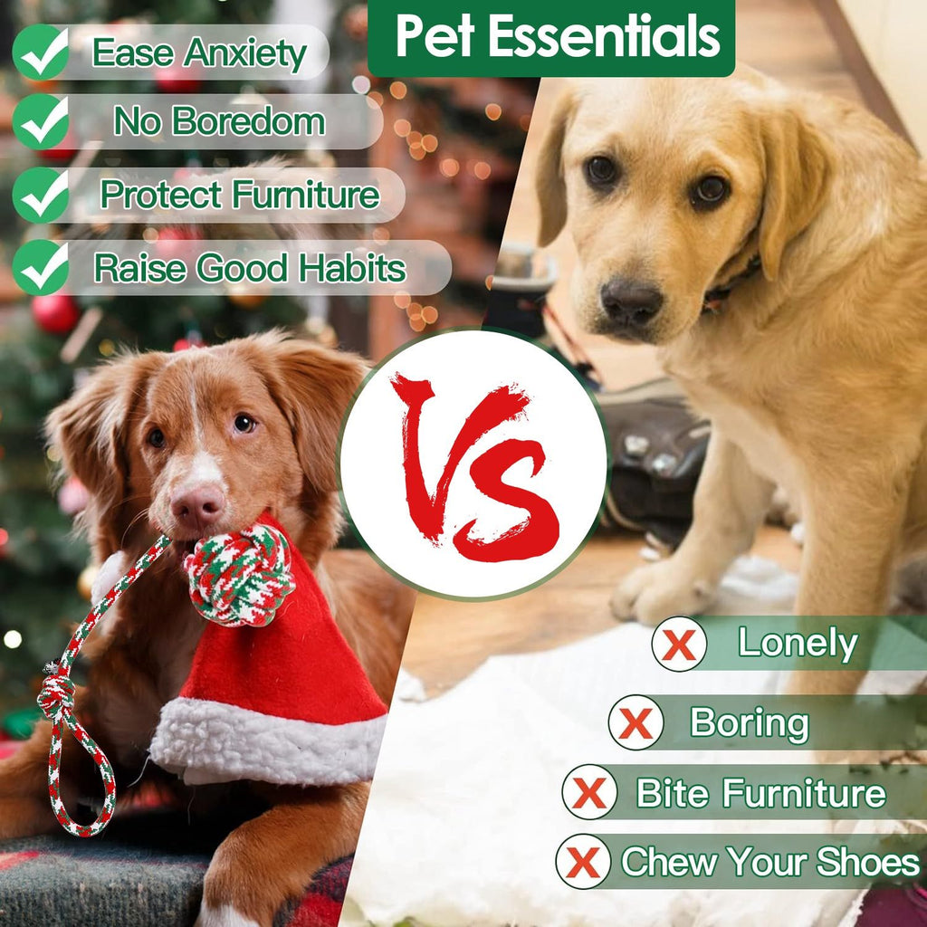 Christmas Dog Rope Chew Toys Set - Festive & everyday Interactive Play