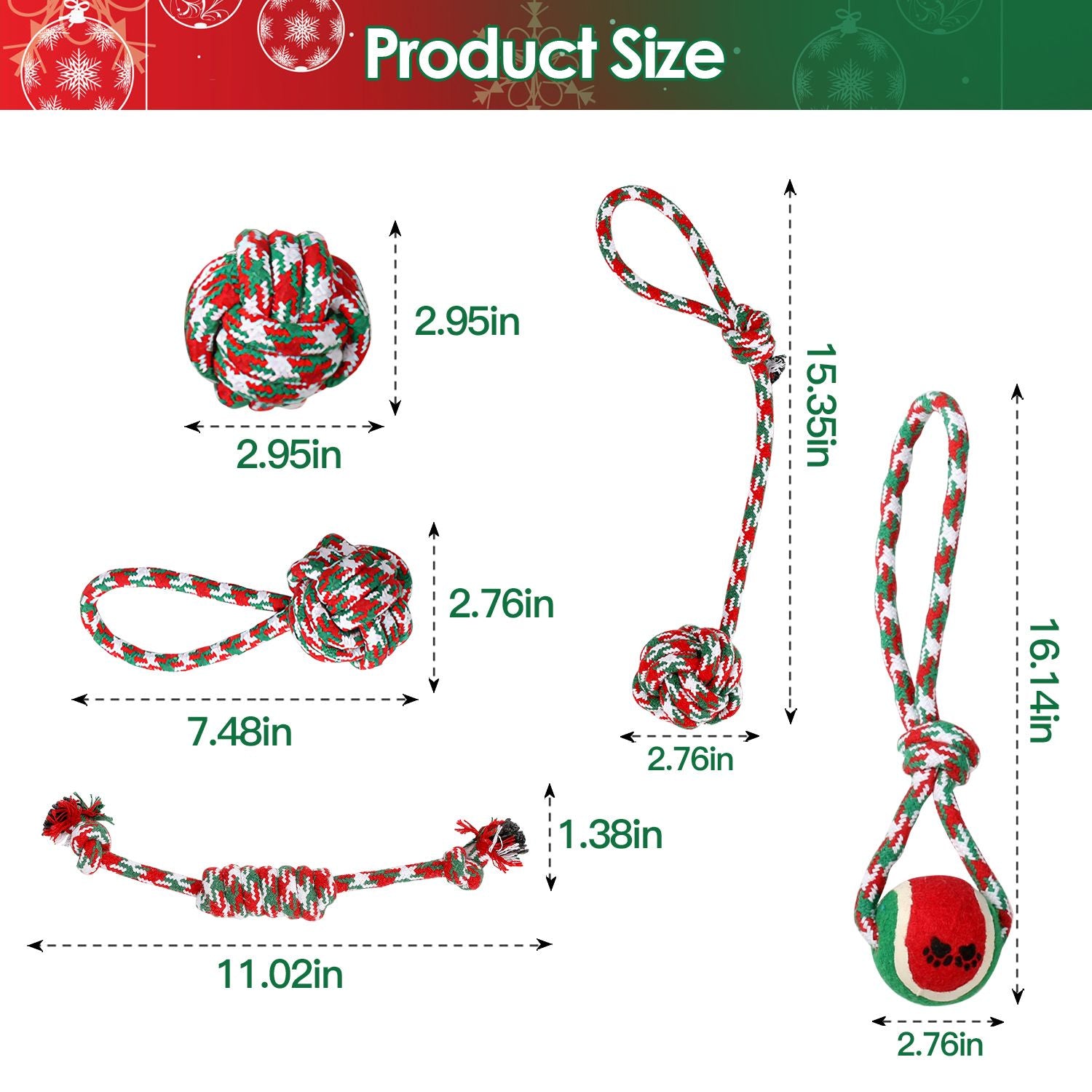 Christmas Dog Rope Chew Toys Set - Festive & everyday Interactive Play