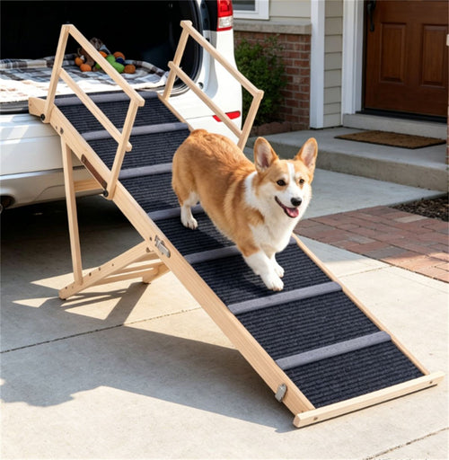 Adjustable Foldable Pet Ramp with Non-Slip Surface and Safe Side Rails – image 1