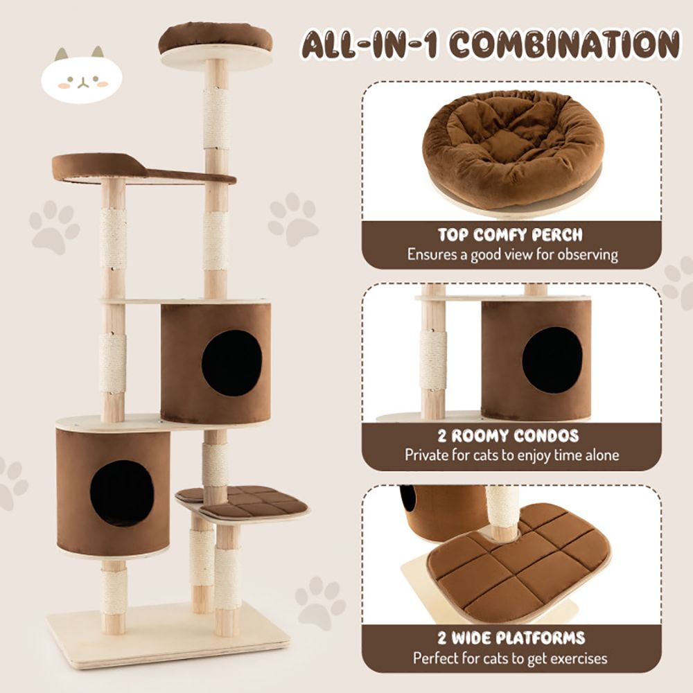 Ultimate 6-Tier Cat Tree with Cozy Condos and Scratching Posts