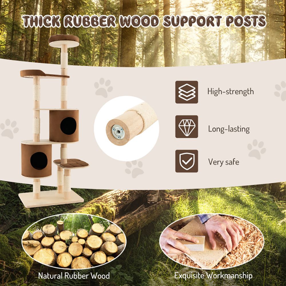 Ultimate 6-Tier Cat Tree with Cozy Condos and Scratching Posts