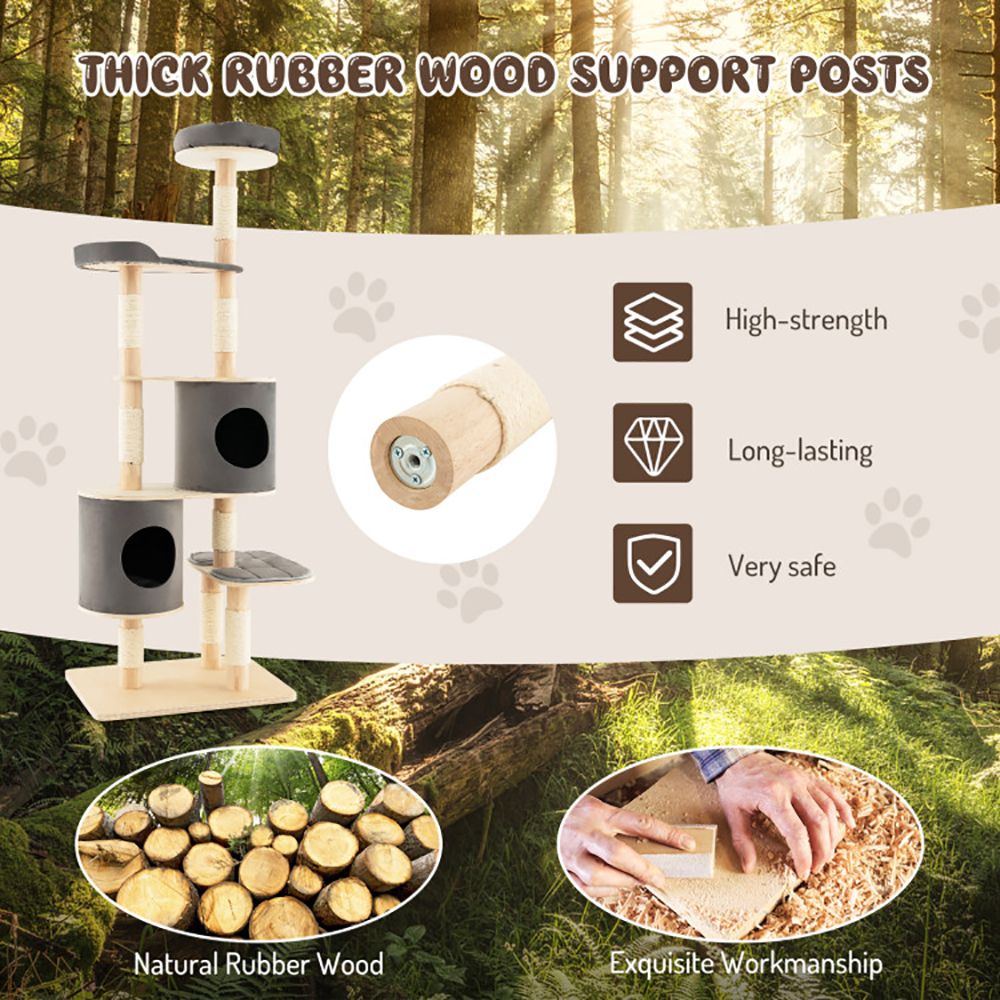 Ultimate 6-Tier Cat Tree with Cozy Condos and Scratching Posts