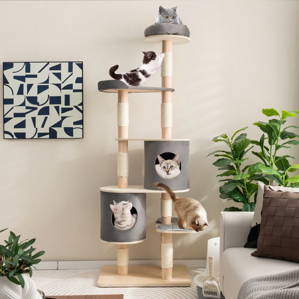 Ultimate 6-Tier Cat Tree with Cozy Condos and Scratching Posts