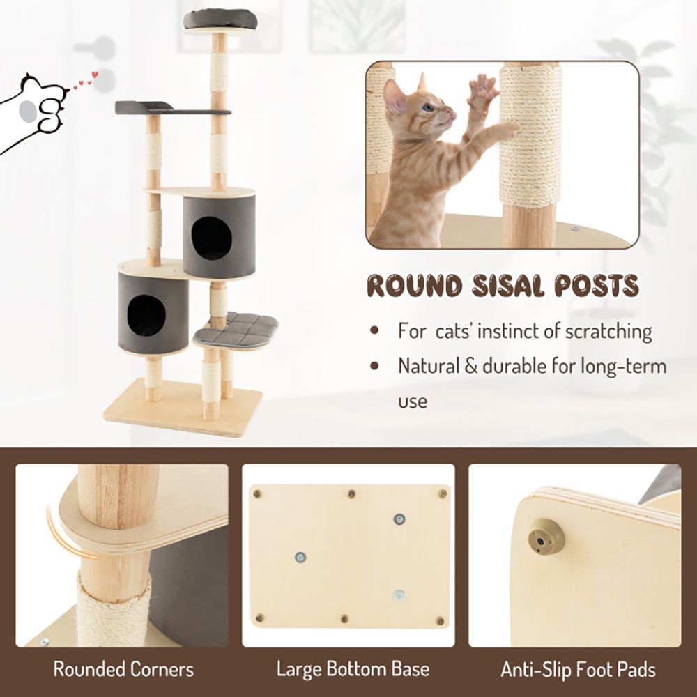 Ultimate 6-Tier Cat Tree with Cozy Condos and Scratching Posts