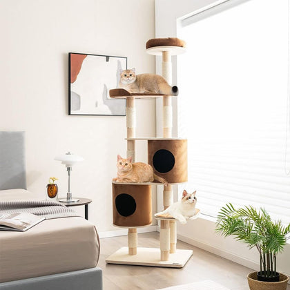 Ultimate 6-Tier Cat Tree with Cozy Condos and Scratching Posts