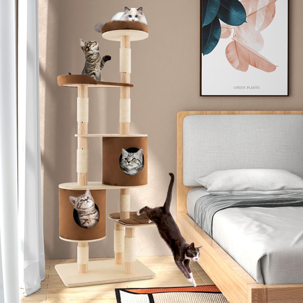 Ultimate 6-Tier Cat Tree with Cozy Condos and Scratching Posts
