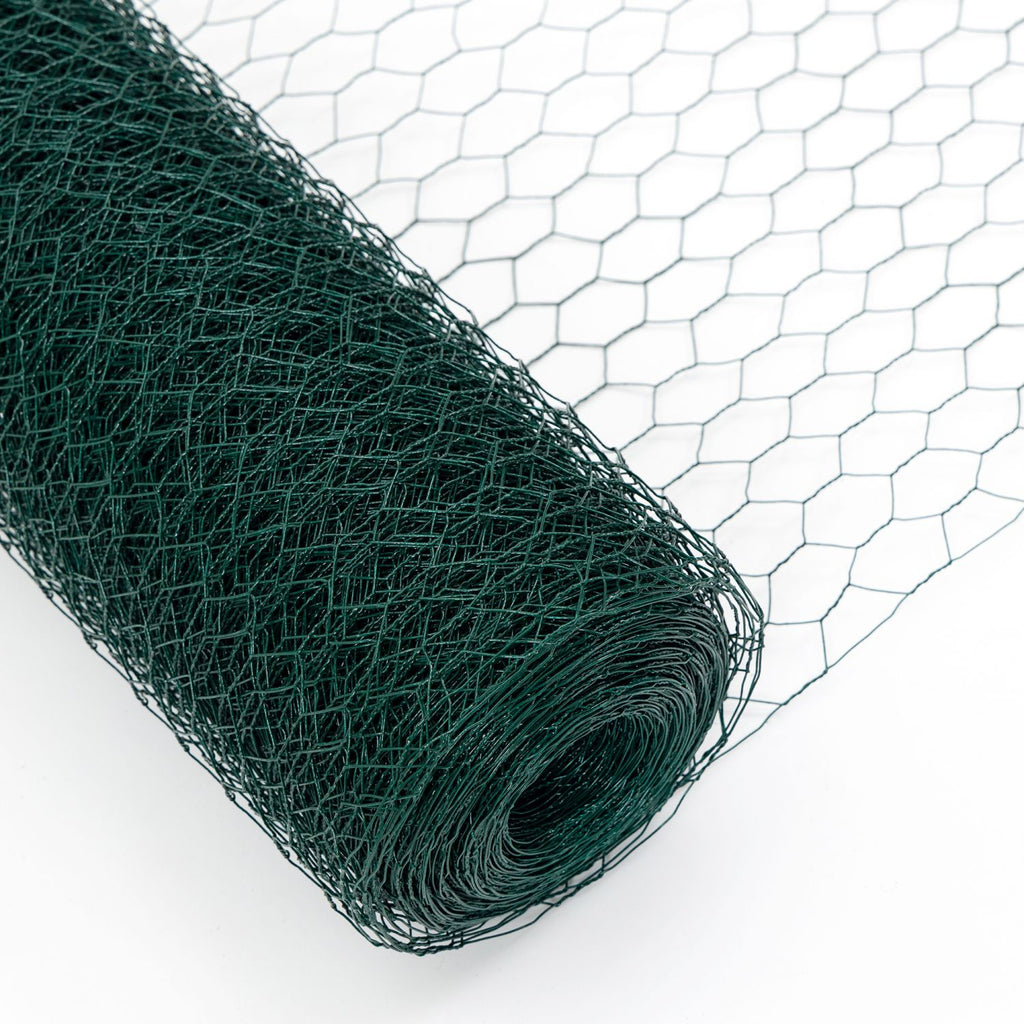 60M Large Size Galvanized Hexagonal Floral Green Chicken Wire, Outdoor Anti-Rust Chicken Wire Poultry Netting for Garden, Large Chicken Coop Wire Fencing