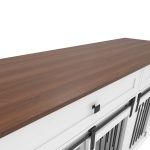 Rustic Furniture Style Double Dog Kennel with Storage Drawers