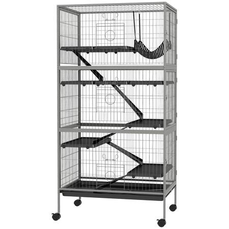 63- Tall Mobile Small Animal Habitat with Hammock for Ferrets and Chinchillas