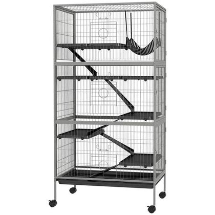 63- Tall Mobile Small Animal Habitat with Hammock for Ferrets and Chinchillas