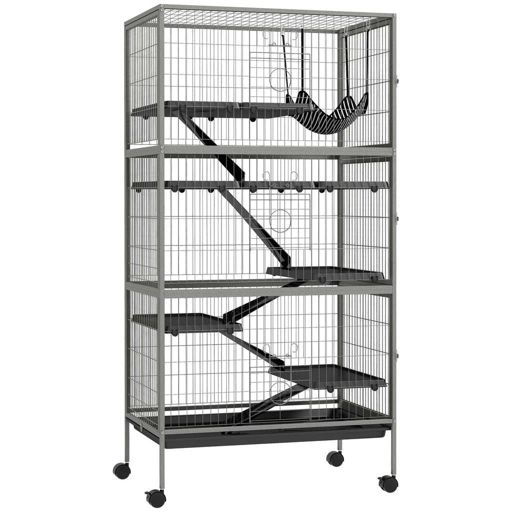 63- Tall Mobile Small Animal Habitat with Hammock for Ferrets and Chinchillas