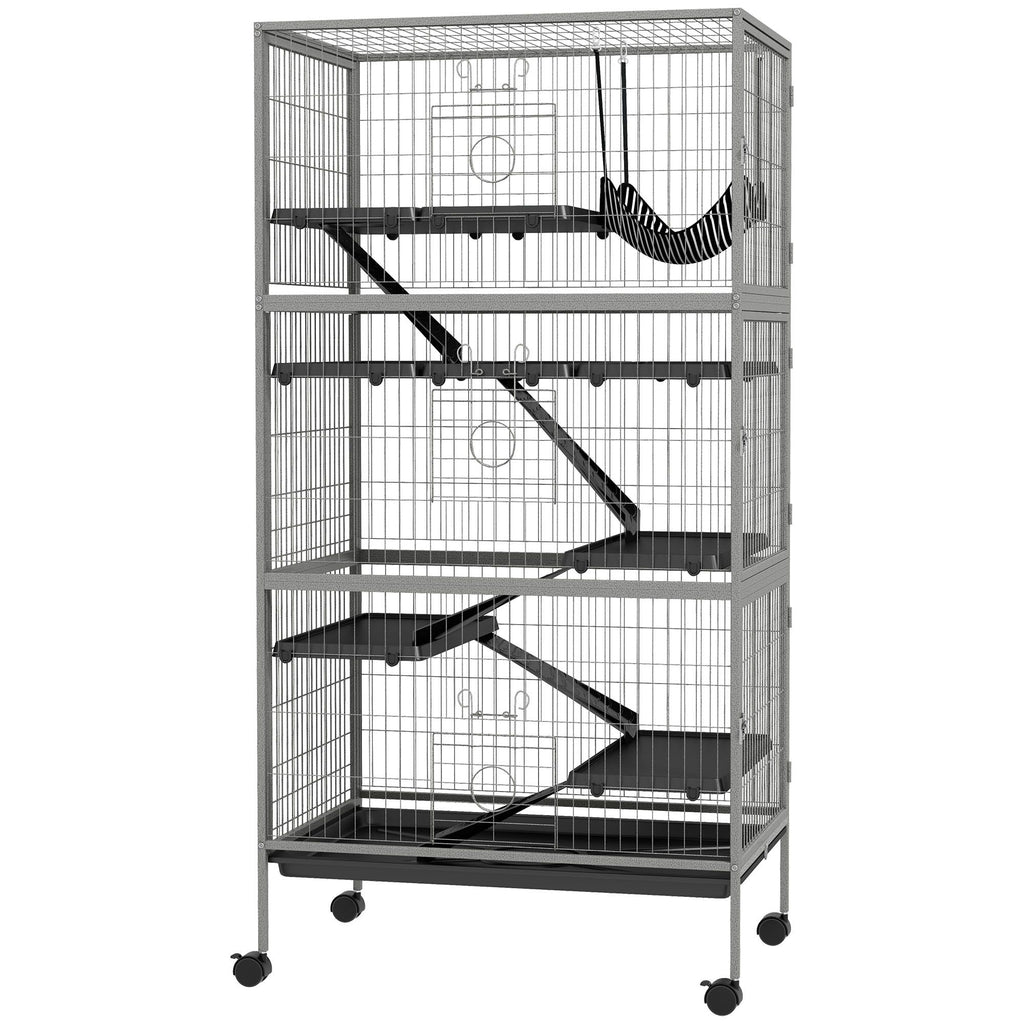 63- Tall Mobile Small Animal Habitat with Hammock for Ferrets and Chinchillas