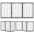 63" x 30" Gray Wooden Pet Fence
