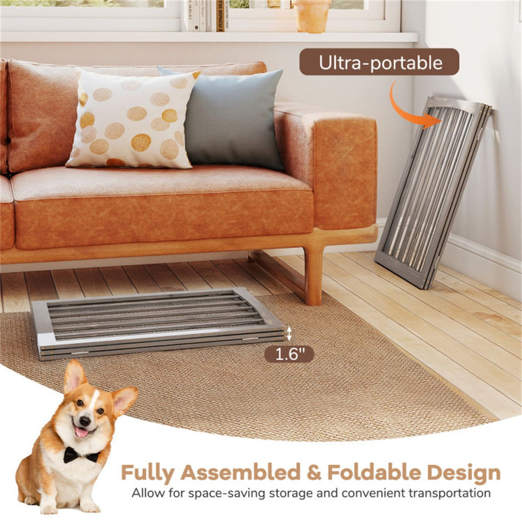 63" x 30" Gray Wooden Pet Fence
