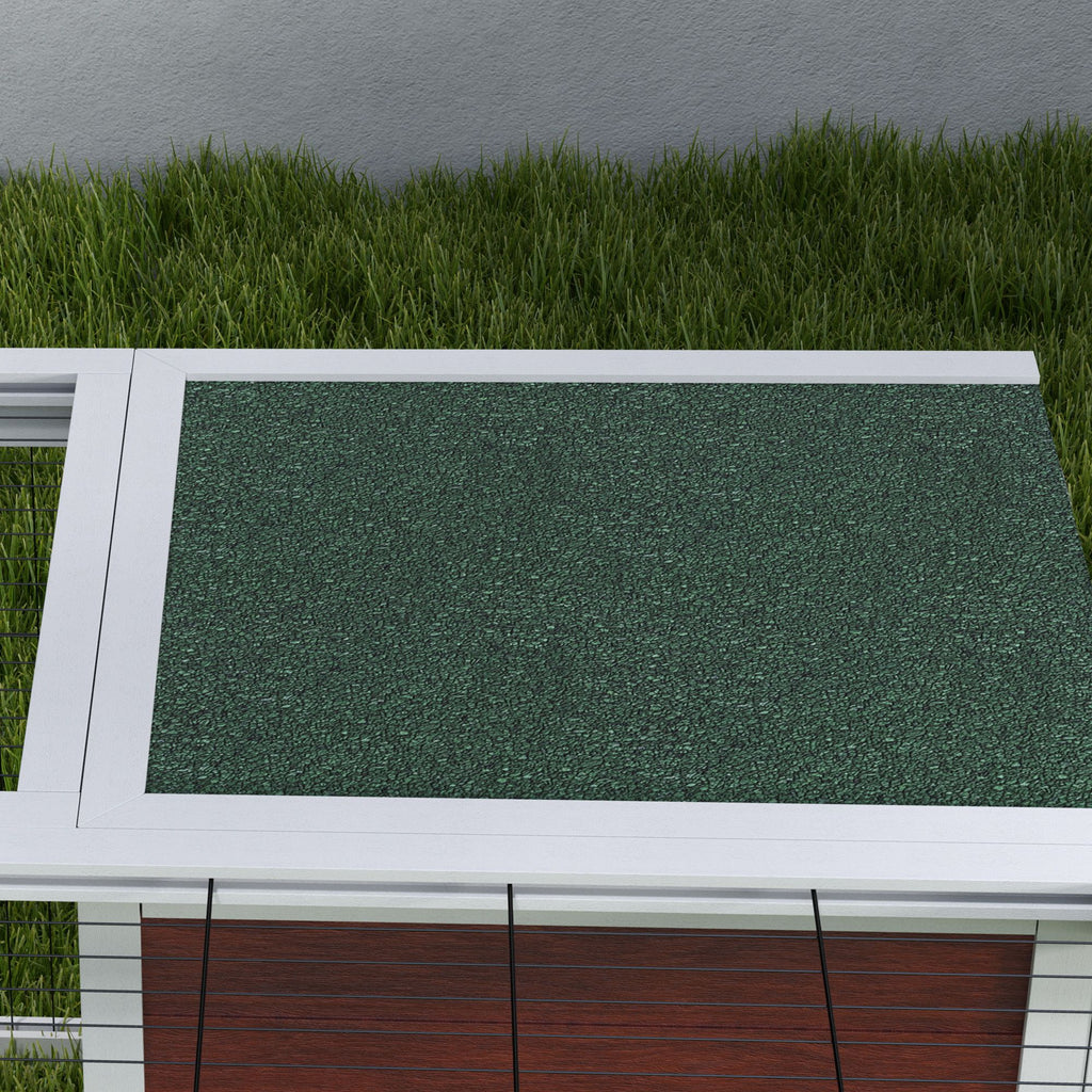 64" furniture-style Outdoor Rabbit Hutch with Run & Enclosed Cover