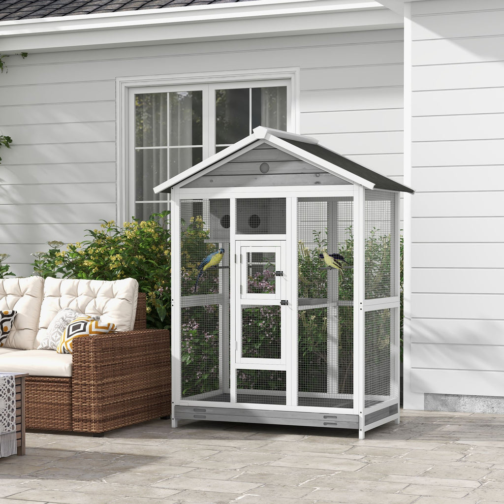PawHut 64.5" furniture-style Bird Aviary - Extra Space for Finches