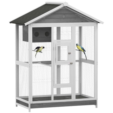 PawHut 64.5" furniture-style Bird Aviary - Extra Space for Finches