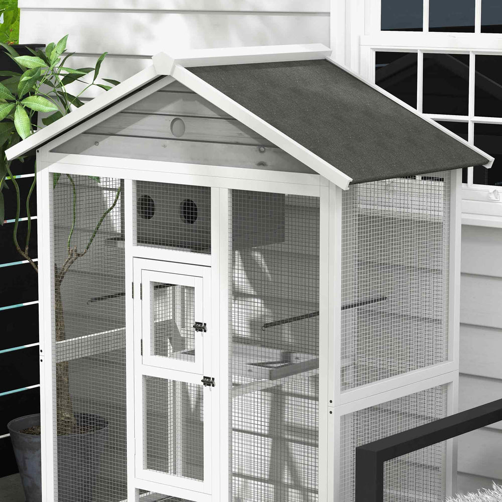 PawHut 64.5" furniture-style Bird Aviary - Extra Space for Finches
