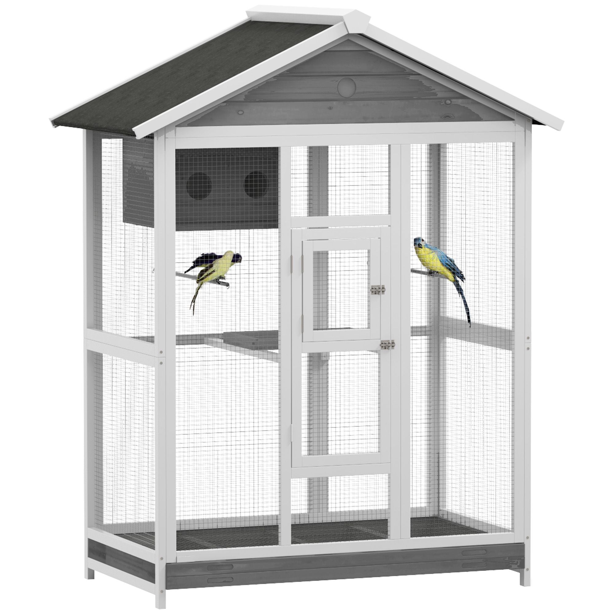 PawHut 64.5" furniture-style Bird Aviary - Extra Space for Finches