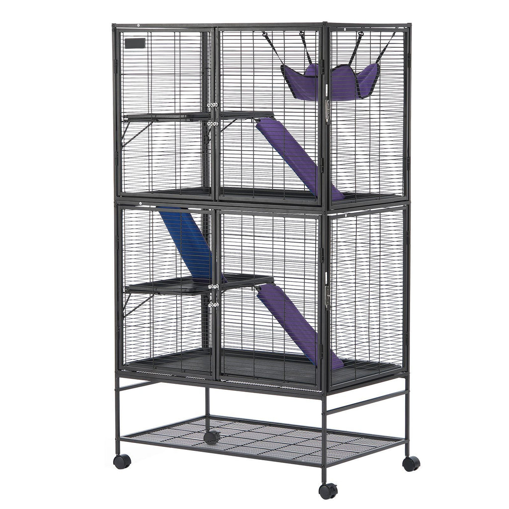 Large 64.6 Rolling structured Ferret Cage - 4 Tier with Ramps and Hammock