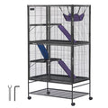 Large 64.6 Rolling structured Ferret Cage - 4 Tier with Ramps and Hammock