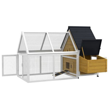 Spacious 65- furniture-style Chicken Coop with Nesting Box and Run
