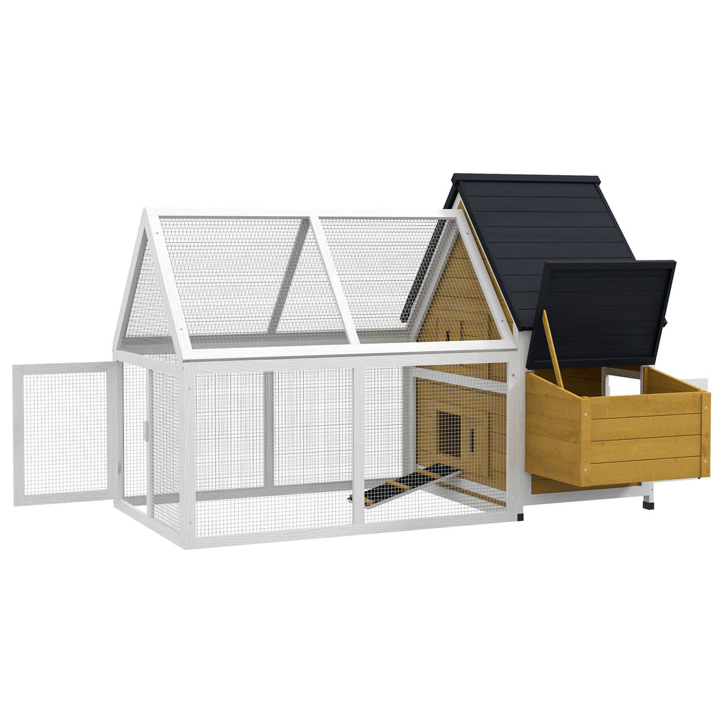 Spacious 65- furniture-style Chicken Coop with Nesting Box and Run