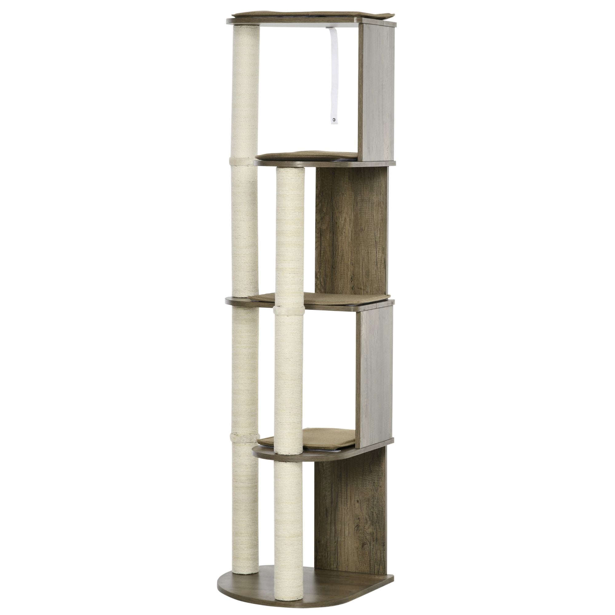 Maximize Fun, Minimize Space: 65" Corner Cat Tree for Climbing & Lounging