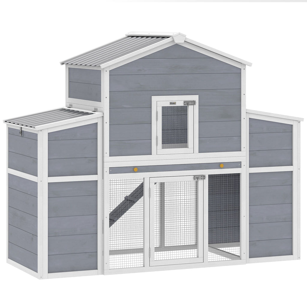 Spacious 66.5" furniture-style Chicken Coop with Dual Nesting Boxes and Ramp