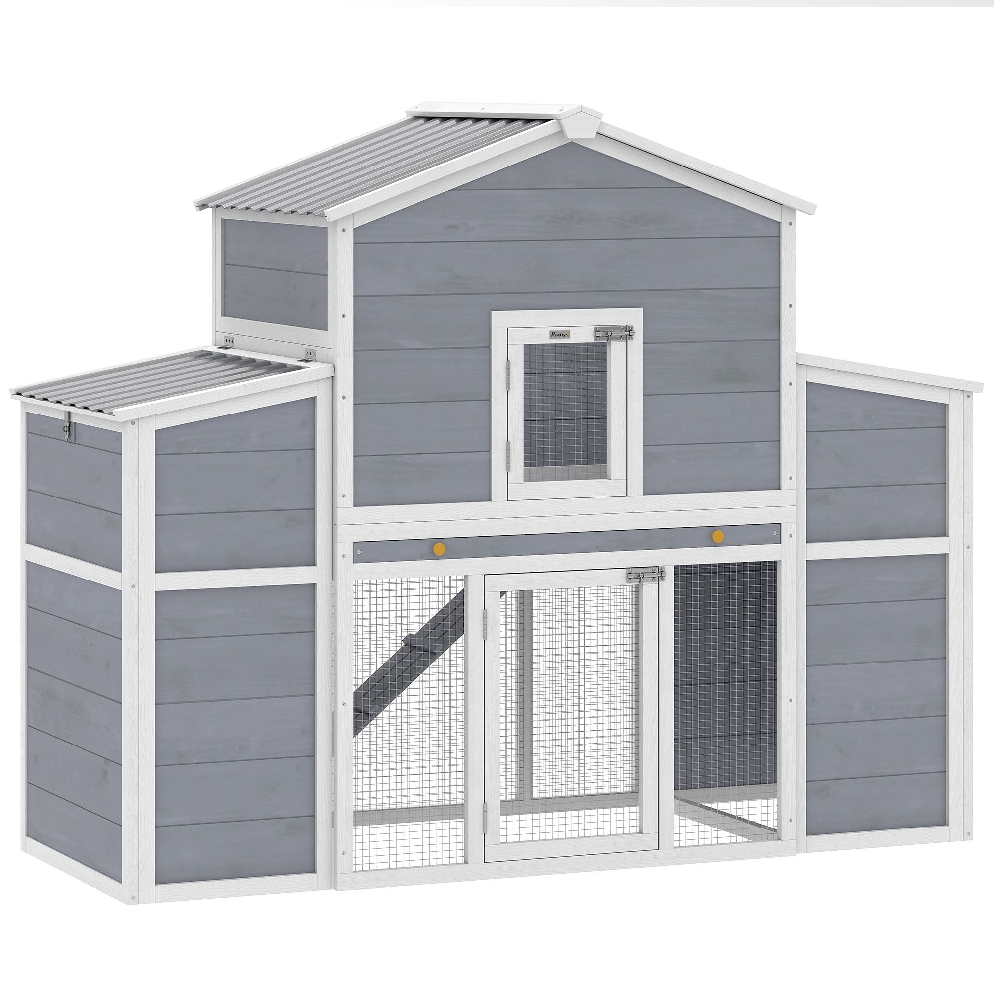 Spacious 66.5" furniture-style Chicken Coop with Dual Nesting Boxes and Ramp