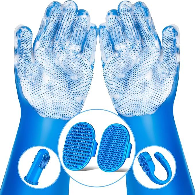 Effortless Grooming with Our 6-Piece Pet Bathing Gloves Kit – For Dogs, Cats, and Horses