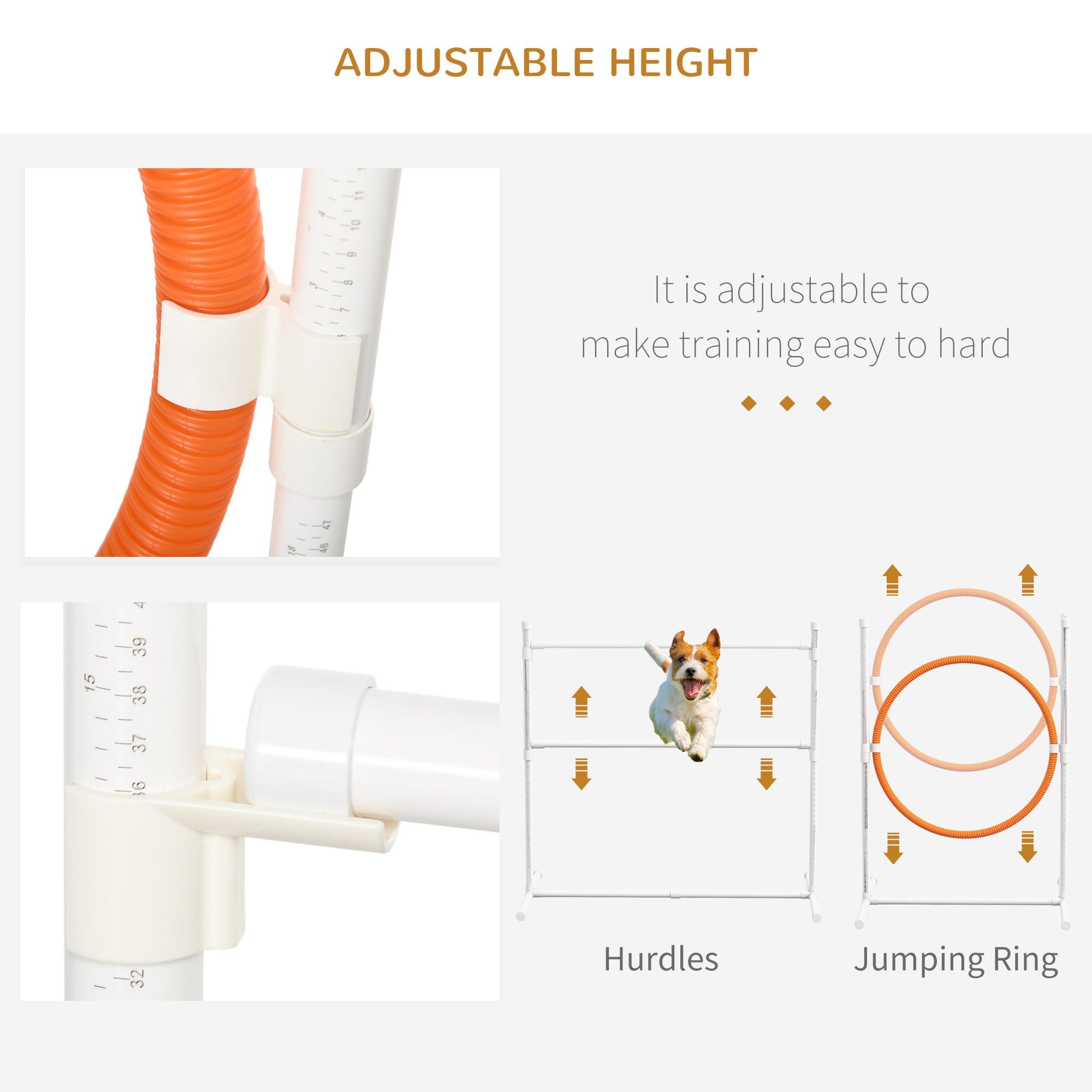 7 Pcs Dog Agility Training Equipment Set with Tunnels, Weave Poles, Adjustable Hurdle, Jumping Ring, Pause Box, Blue Pet Training