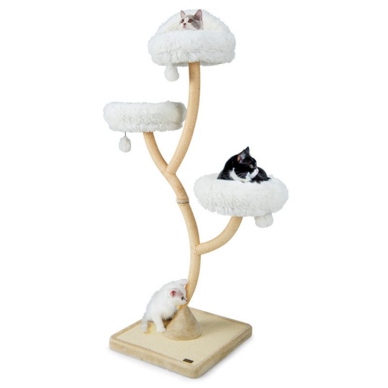 70- Tall Cat Tree with 3 Perches and Dangling Balls