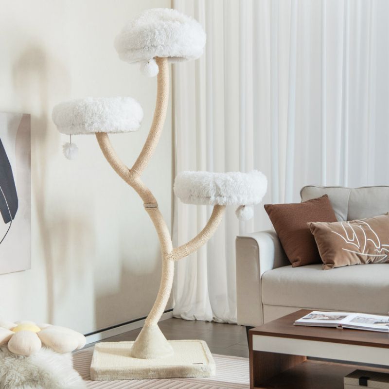 70- Tall Cat Tree with 3 Perches and Dangling Balls