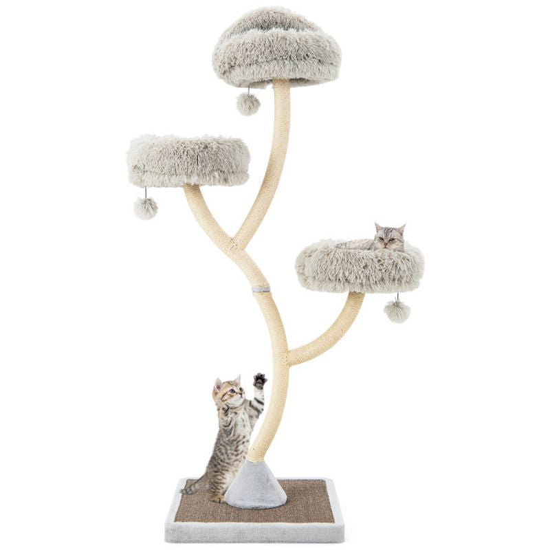 70- Tall Cat Tree with 3 Perches and Dangling Balls