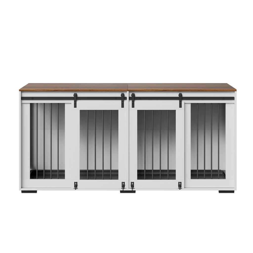 Elegant Large Double Dog Crate Furniture with Secure Sliding Doors