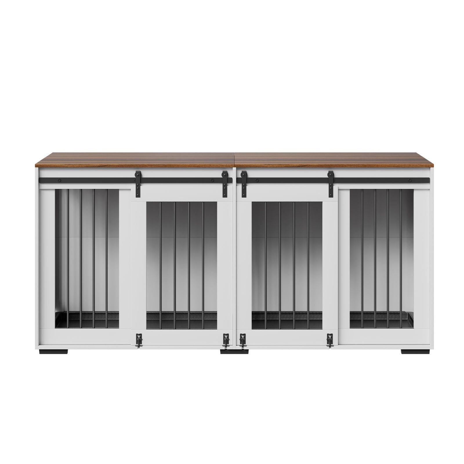 Elegant Large Double Dog Crate Furniture with Secure Sliding Doors