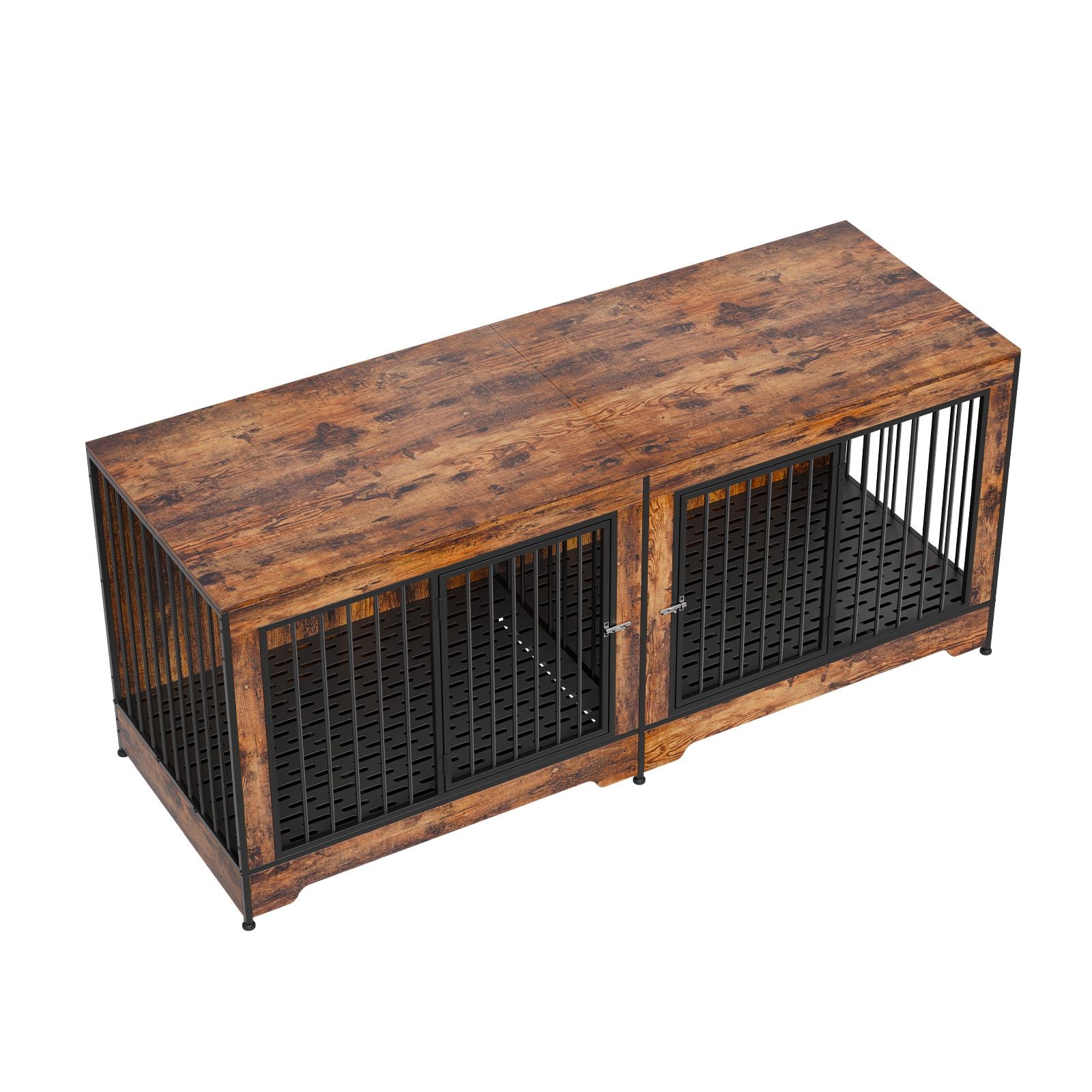 Extra Large Double Dog Crate Furniture with Divider and Dual Doors