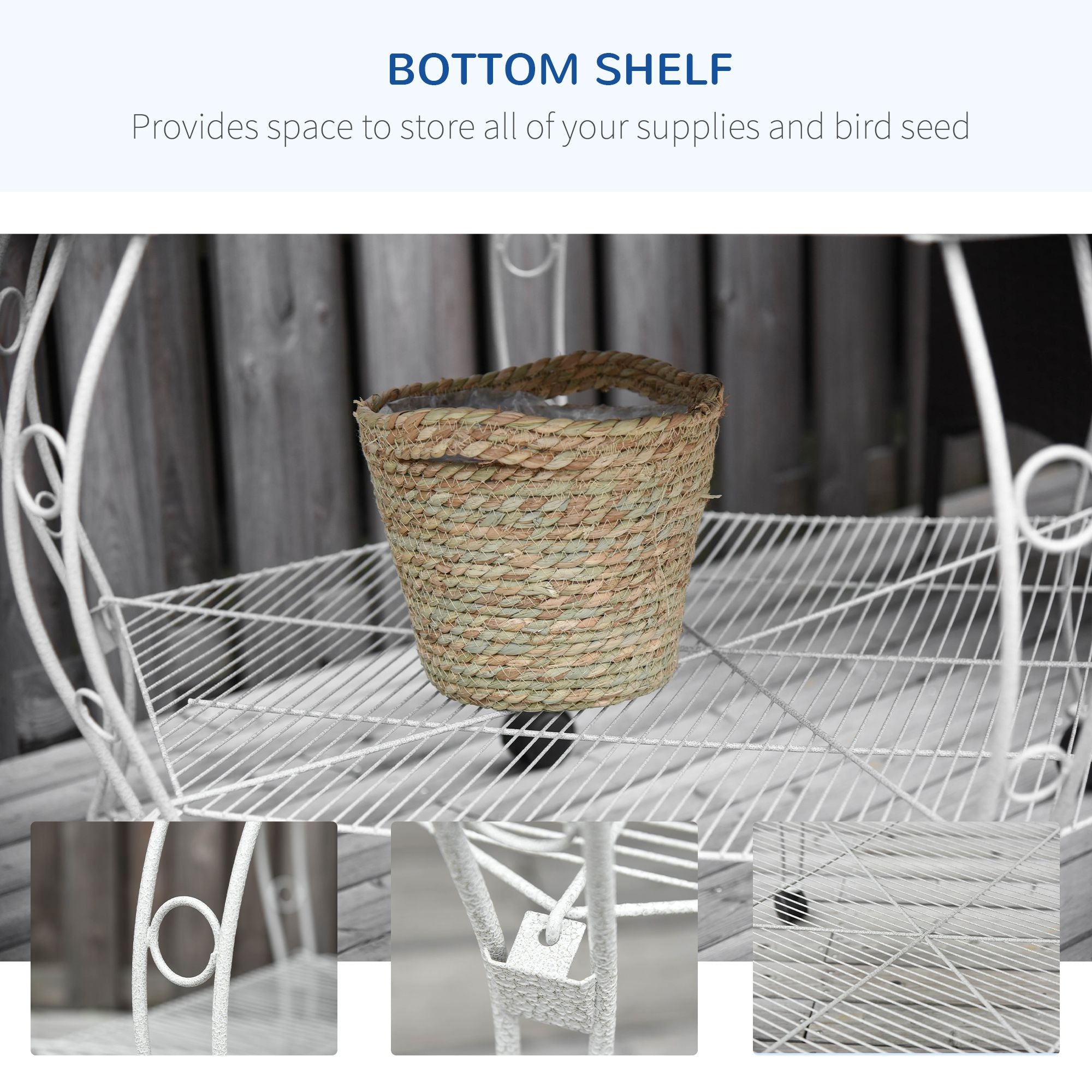 Give Your Birds Room to Fly: 77" Hexagonal Flight Cage with Canopy & Storage