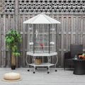 Give Your Birds Room to Fly: 77" Hexagonal Flight Cage with Canopy & Storage