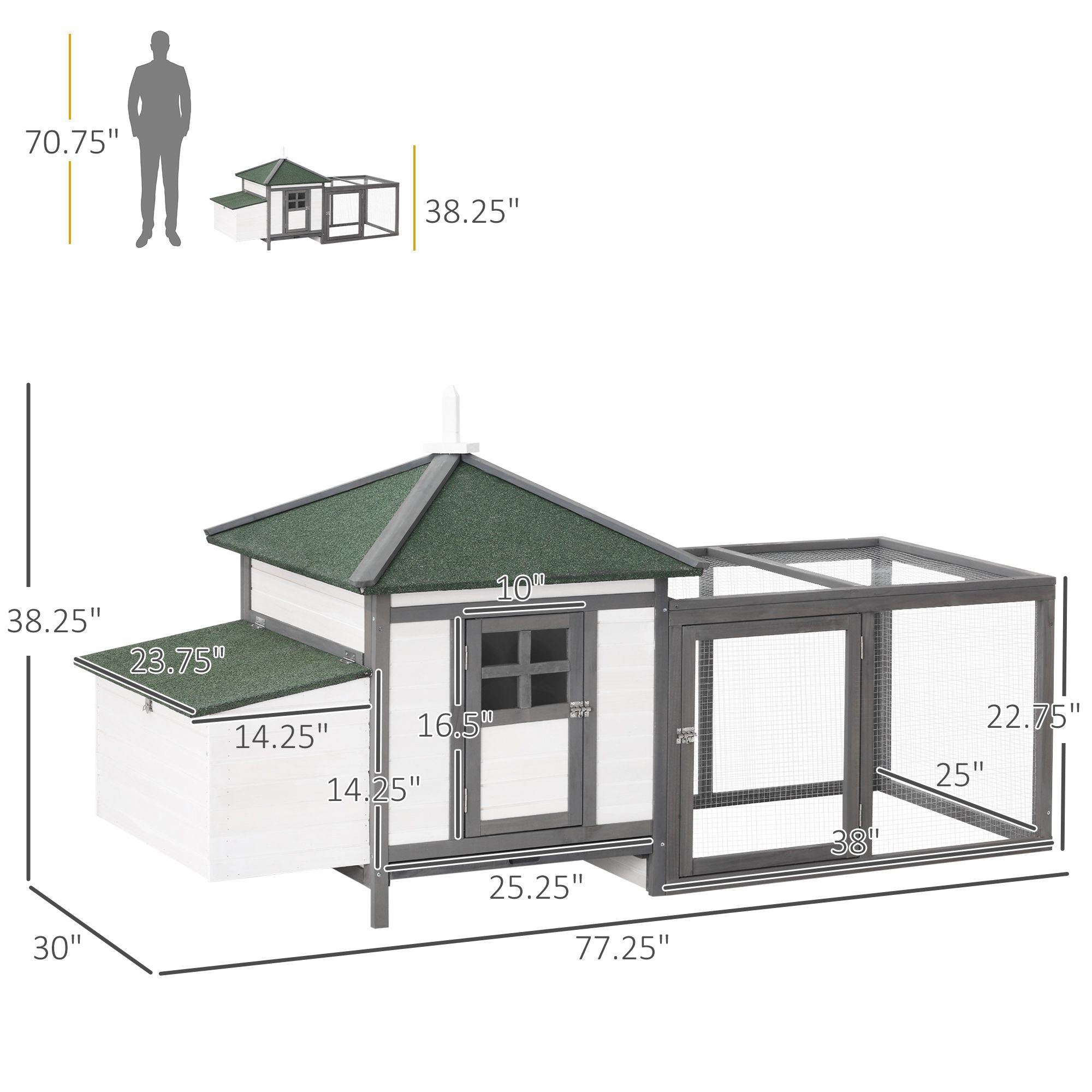 Give Your Flock a Cozy Home with This Spacious Wooden Chicken Coop