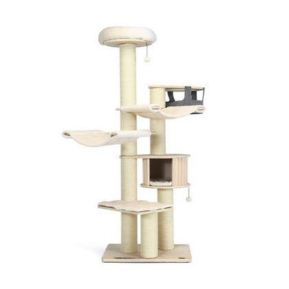 77.5" Multi-Level Cat Tree with Condo, Hammocks & Sisal Scratching Posts