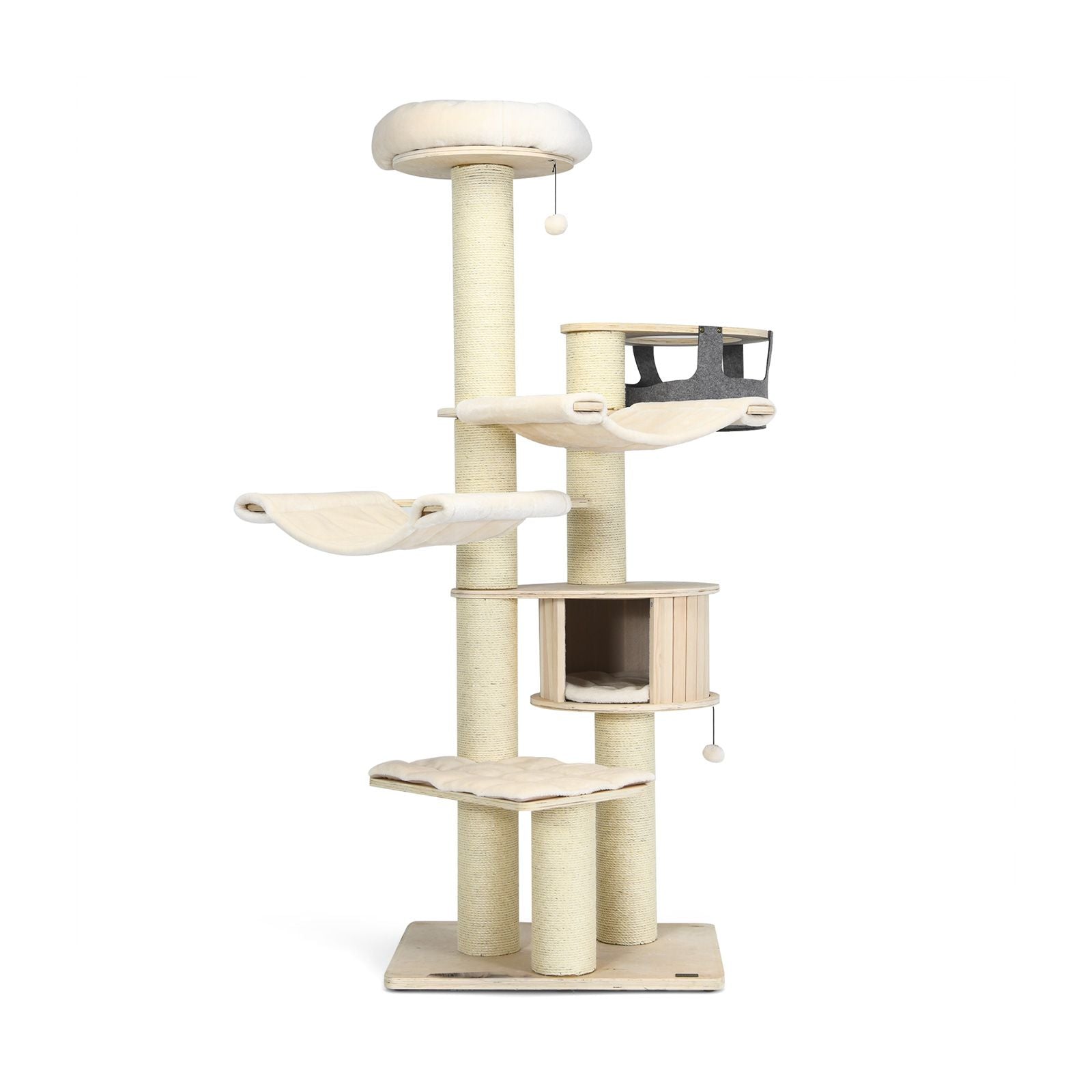 77.5" Multi-Level Cat Tree with Condo, Hammocks & Sisal Scratching Posts