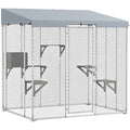 Large 79" Catio with water-ready Canopy and Sleeping Box for 1-3 Cats