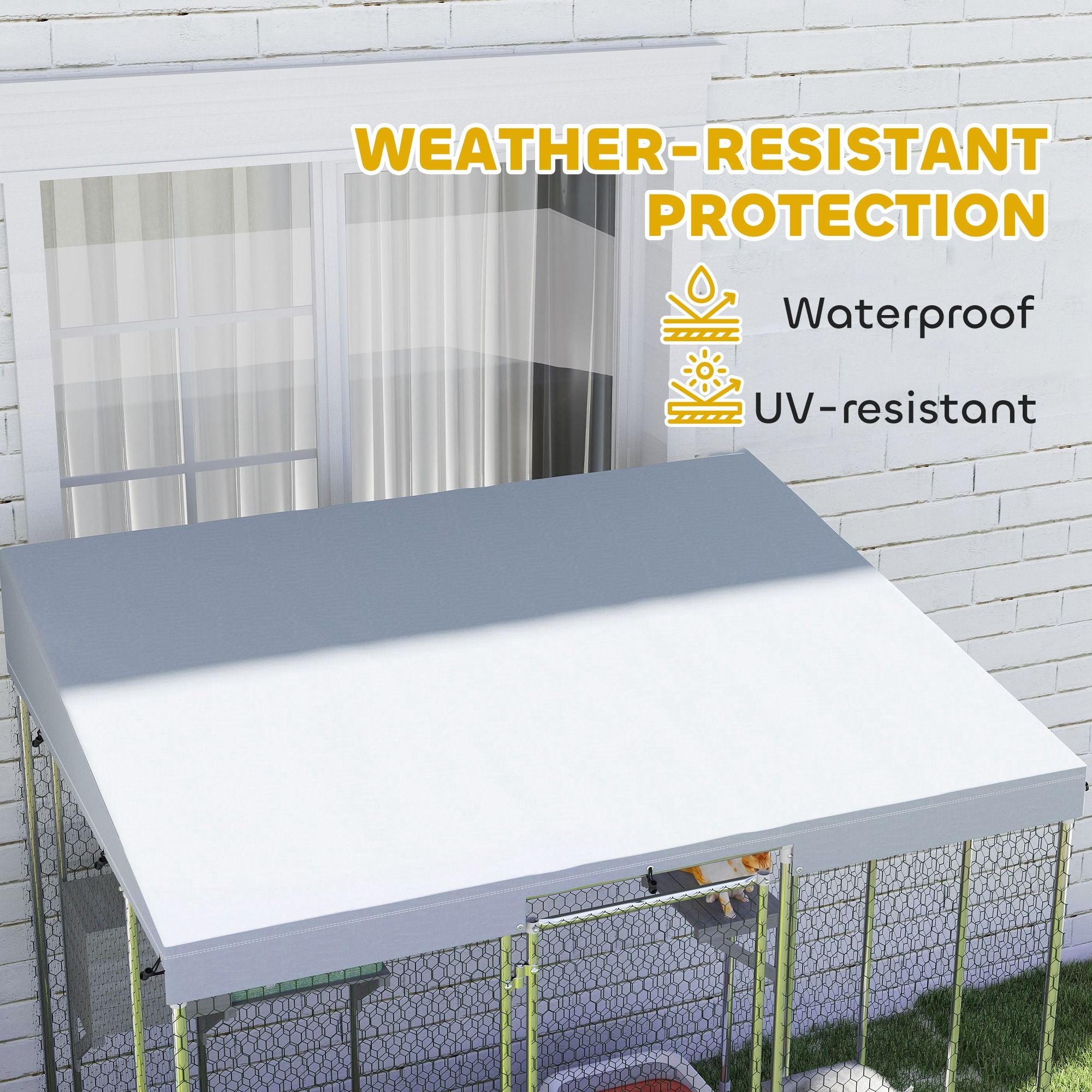 Large 79" Catio with water-ready Canopy and Sleeping Box for 1-3 Cats